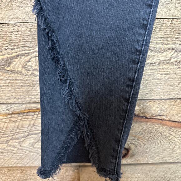 Frame Denim Le High Skinny Jeans frayed tulip hem Black Stretch Size 30 - Picture 7 of 11